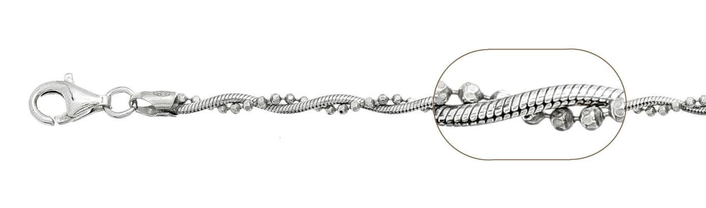 Ball Diamond Cut X Snake Chain