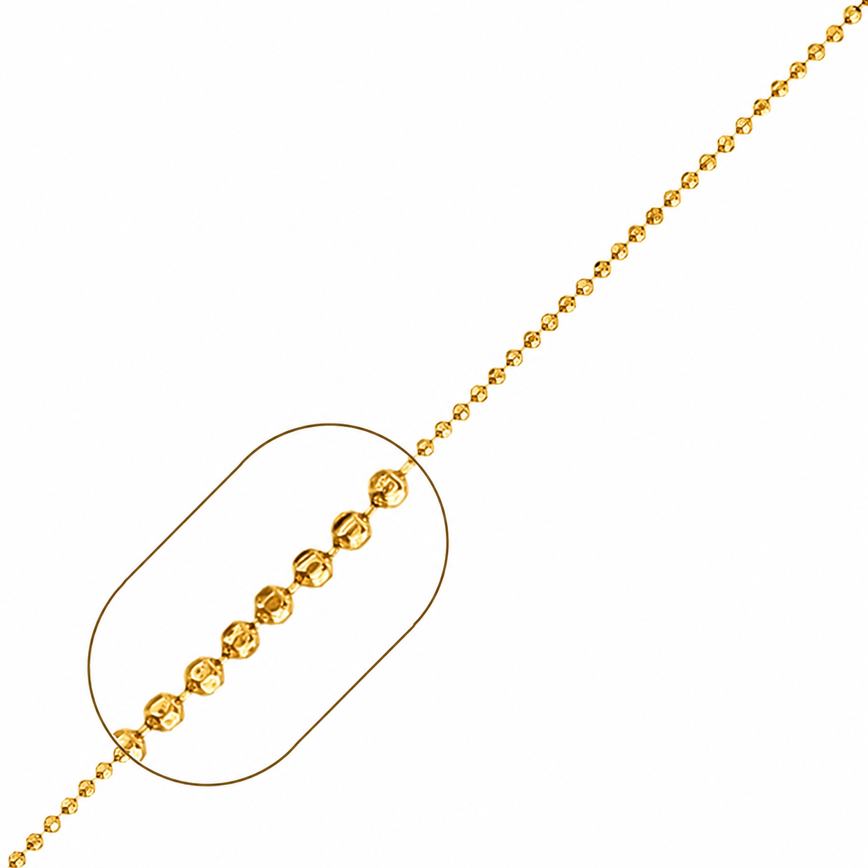 Kugelkette Diamantiert 1.2mm